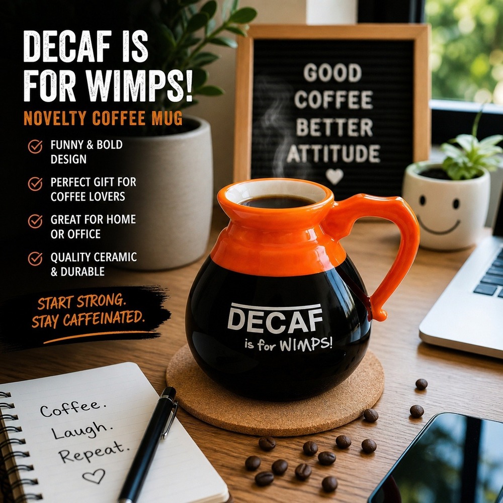 BigMouth Inc Decaf Is For Wimps Coffee Mug Novelty Gift NIB - Picture 9 of 9